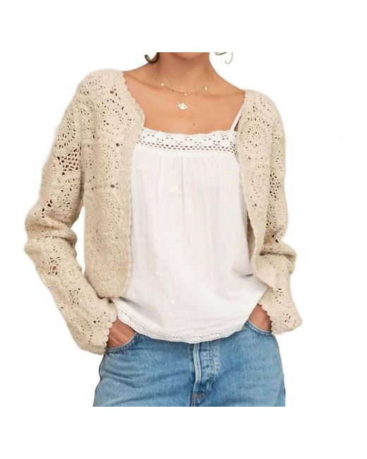 M.A.B.E White Maci Crochet Jacket