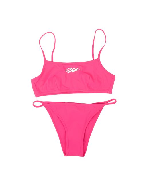 Off-White c/o Virgil Abloh Hot Pink And White Basic Bikini