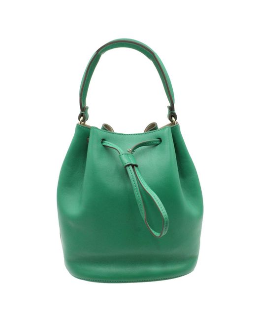 Anya Hindmarch Green Tasseled Bucket Bag