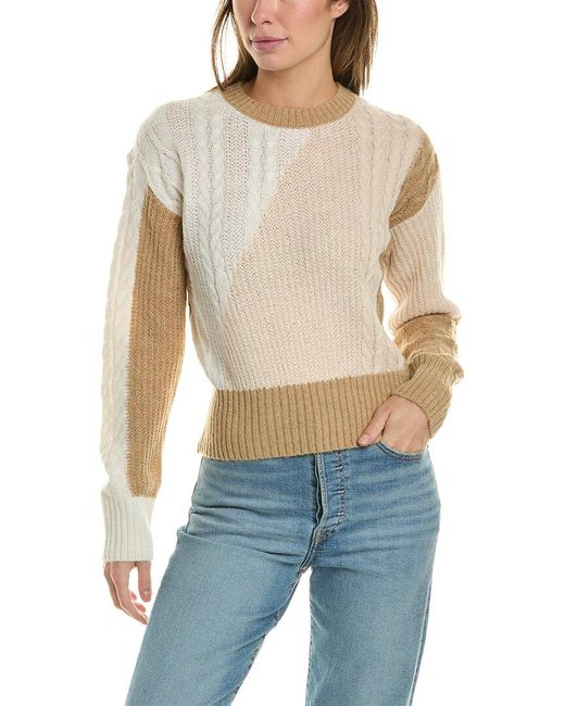 French Connection Blue Madelyn Cable Wool-blend Sweater