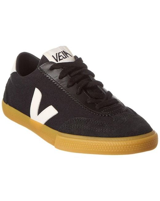 Veja Black Volley Canvas & Leather Sneaker