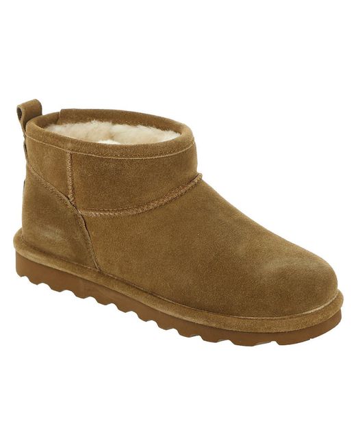 BEARPAW Brown Shorty Suede Ankle Ankle Boots