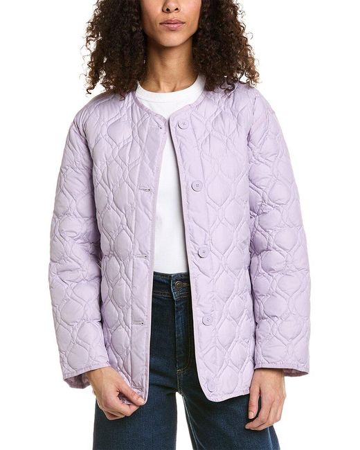 Sandro Purple Quilted Down Jacket
