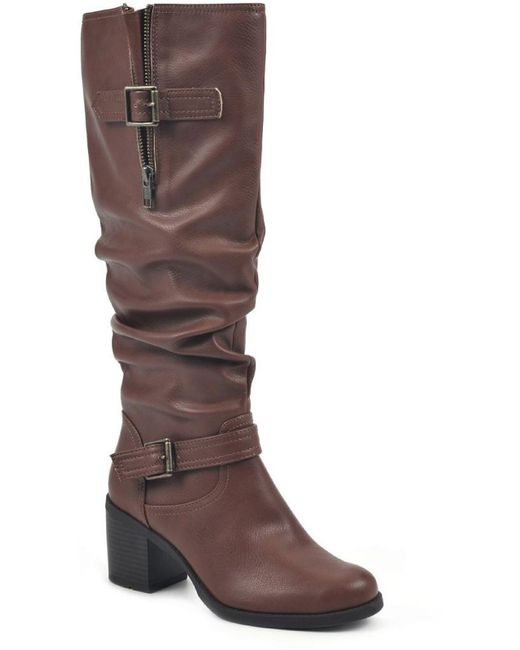 slouchy leather knee high boots