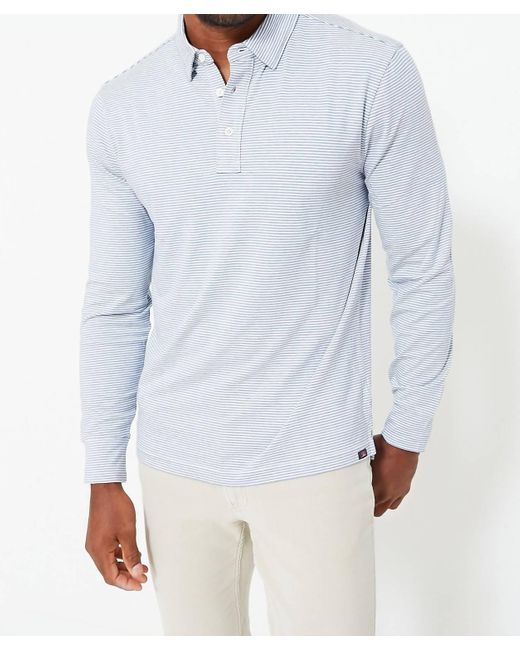 Faherty Brand Blue Movement Long-sleeve Polo for men