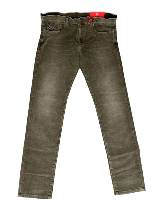 DIESEL Green D-Strukt Slim Fit Corduroy Denim Jeans for men