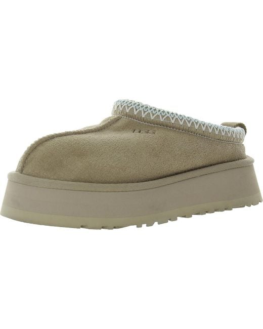 Ugg Green Tazz Embroidered Slip On Slide Slippers