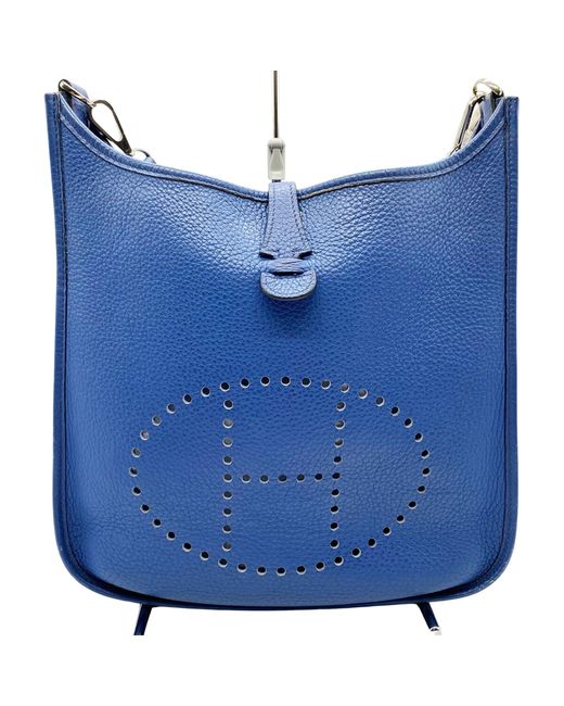 Hermès Blue Evelyne Leather Shoulder Bag (pre-owned)