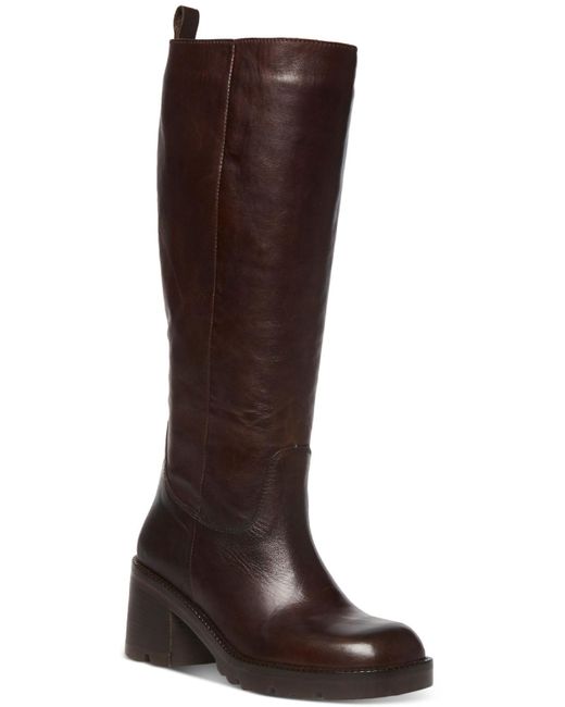 Steve Madden Gyrate Leather Tall Knee-high Boots in Brown | Lyst