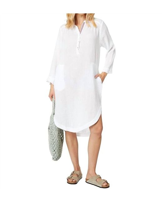 Sundry White Long Sleeve Shirttail Dress