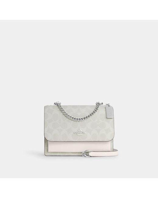 COACH White Klare Crossbody Bag In Signature Canvas
