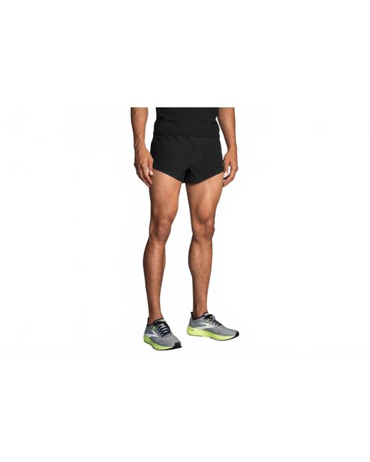 Brooks Black Sherpa 3" Split Short for men
