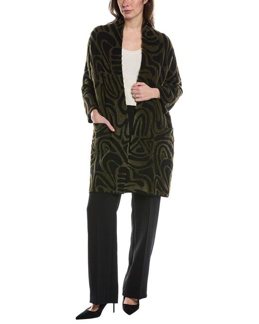 Joseph Ribkoff Black Fuzzy Eyelash Coat