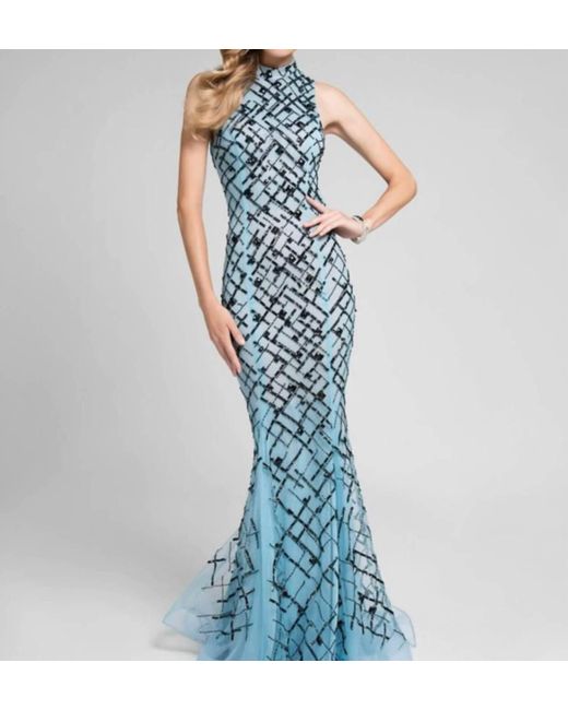 Terani Blue Lacey Gown