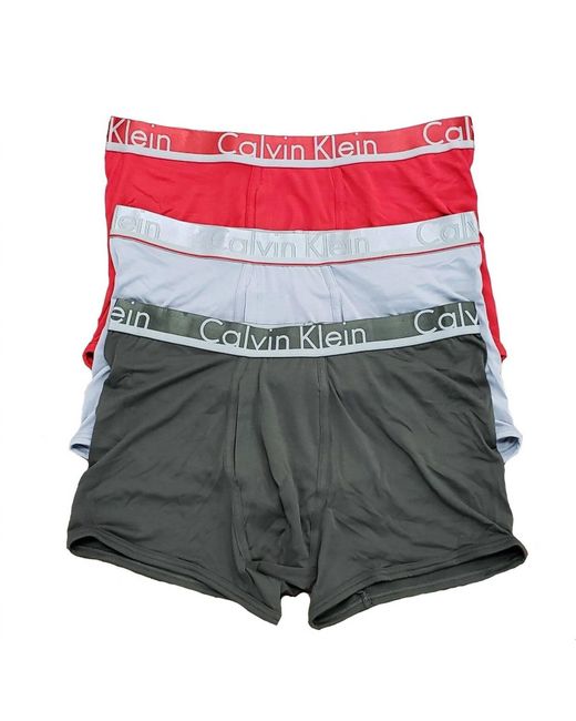 Calvin Klein Gray 3 Underwear Comfort Microfiber Trunks for men