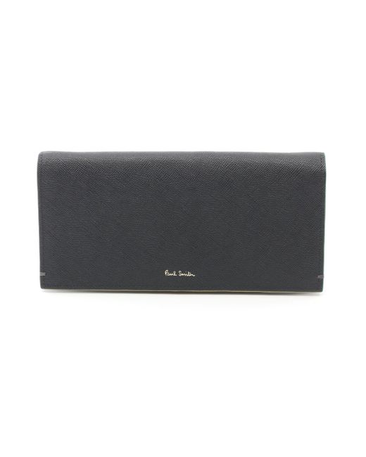 Paul Smith Black Bi-fold Long Wallet Leather Logo