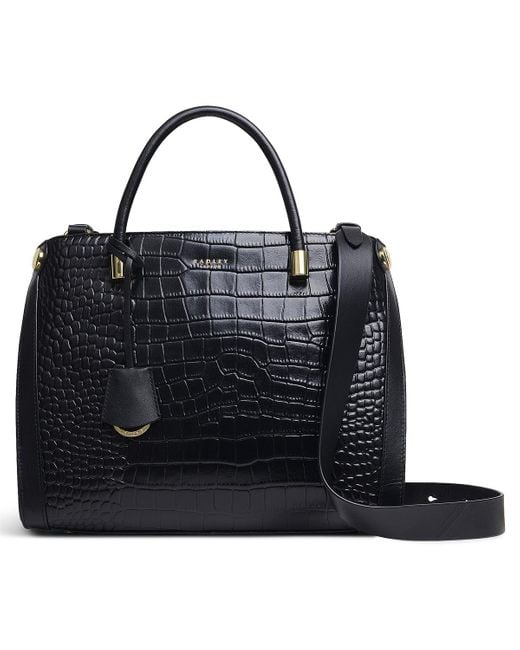 Radley Leather Lansdowne Road Faux Croc Large Grab Tote in Black Lyst
