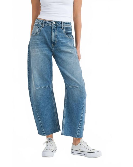 Just Black Denim Women's Blue Barrel With Seams Jeans