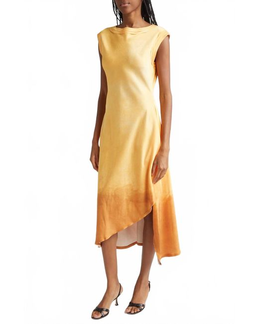 Jason Wu Multicolor Smudged Canvas Asymmetrical Dress