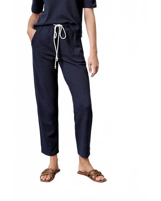 Lilla P Blue Drawcord Waffle Pant