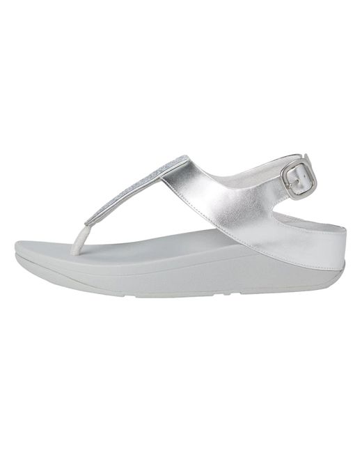 Fitflop White Fino Crystal-Mix T-Strap Sandals Jj3-011