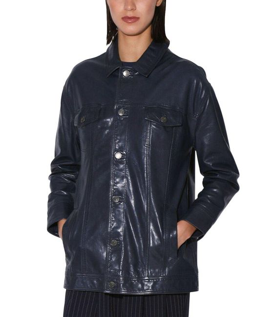 Walter Baker Blue Sutton Leather Jacket