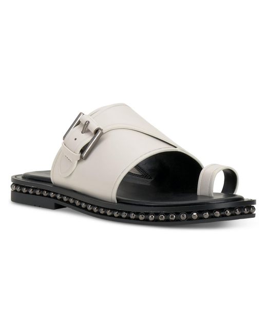 Vince Camuto Black C Slip On Leather Slide Sandals