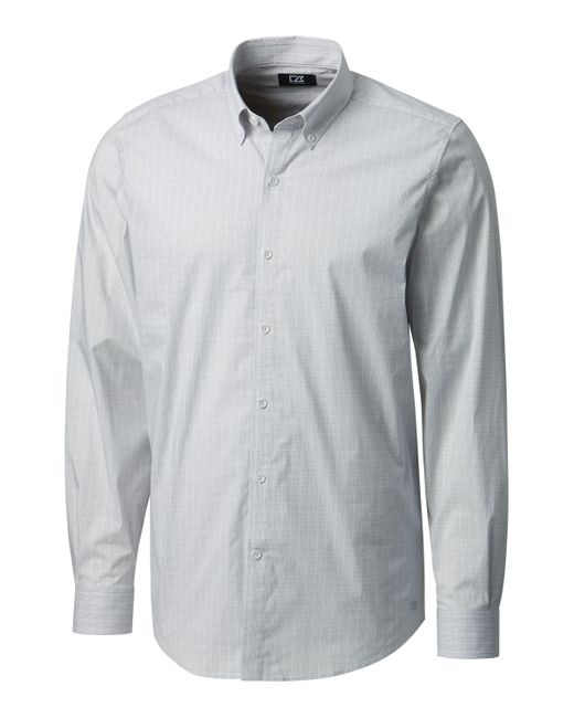 Cutter & Buck Blue Soar Windowpane Check Tailored Fit Shirt for men