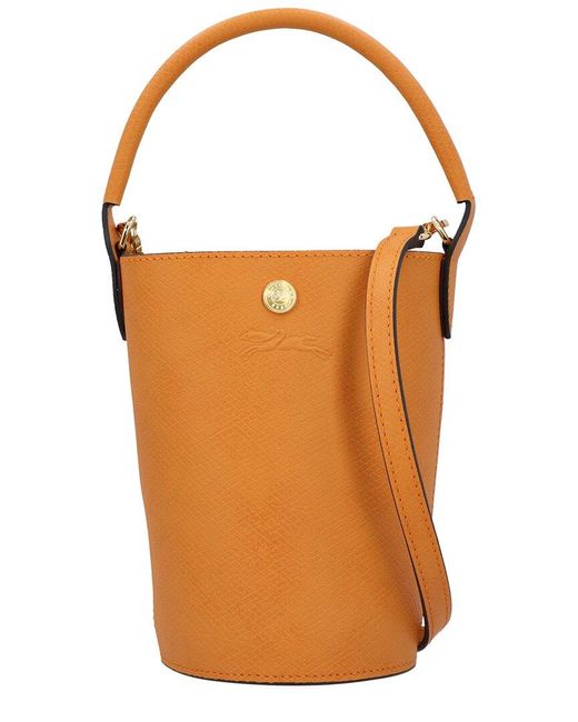 Longchamp Orange Epure Xs Leather Crossbody Bucket Bag