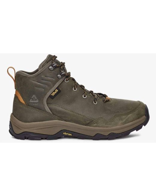 Teva Black Riva Mid Rp Waterproof Hiking Boots Dark Olive for men