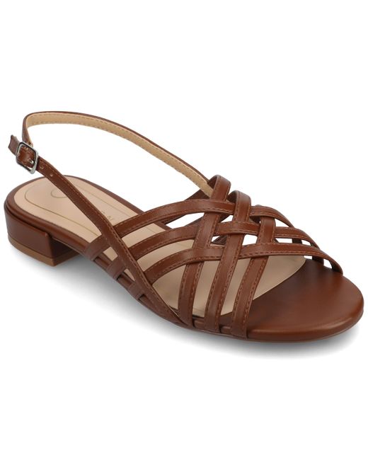 Journee Collection Brown Cassandra Flat Sandals