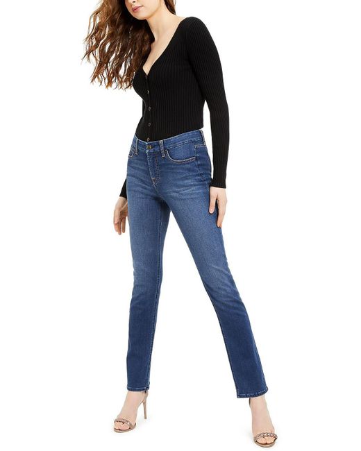 7 For All Mankind Mid-rise Denim Straight Leg Jeans in Blue | Lyst