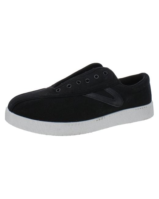 Tretorn Black Nylite Laceless Ortholite Canvas Casual And Fashion Sneakers for men