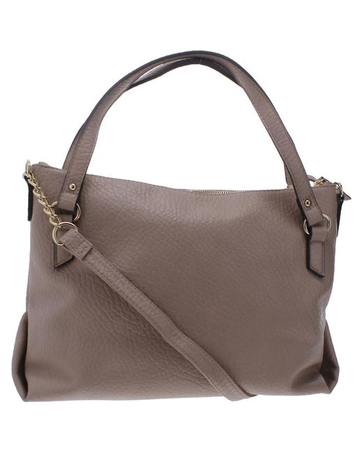 Jessica Simpson Brown Kandi Faux Leather Convertible Satchel Handbag