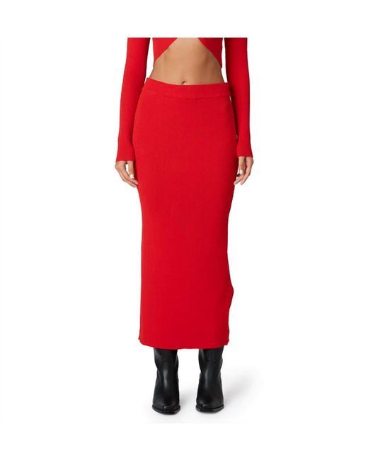 Nia Red Paris Knit Midi Skirt