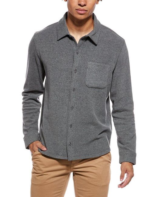 Vince Gray Solid Knit Shirt for men