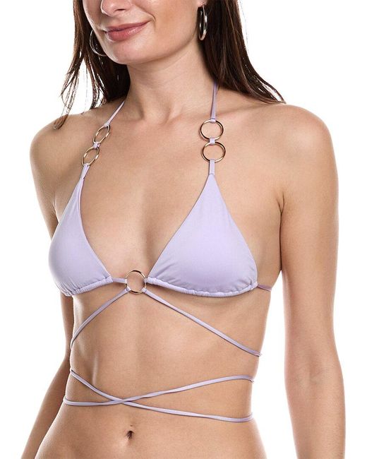 Monica Hansen Purple Icon Triangle Bikini Top