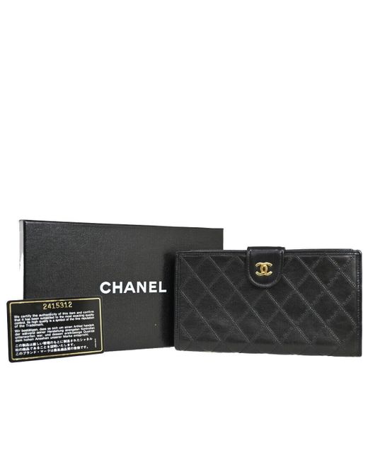 Chanel Black Matelassé Leather Wallet (pre-owned)