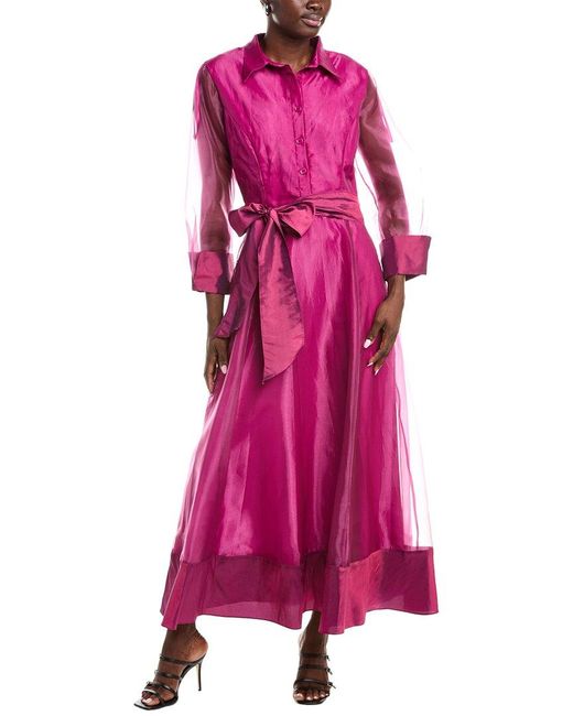 Rene Ruiz Pink Organza Shirt Gown
