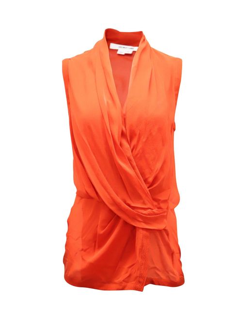 Helmut Lang Orange Surplice Blouse