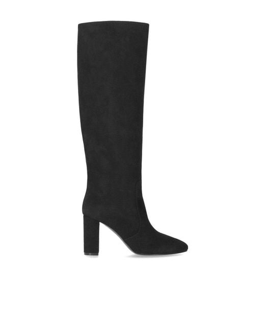 Via Roma 15 Black Suède Heeled High Boot