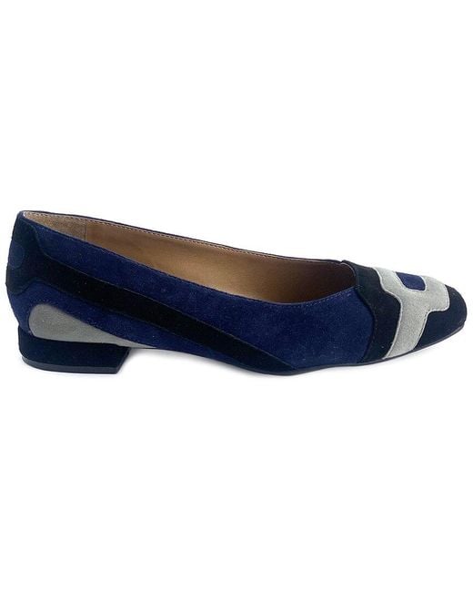 French Sole Blue Cardinal Suede Flat