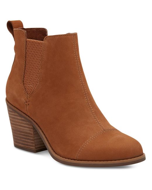 TOMS Brown Everly Leather Ankle Boots