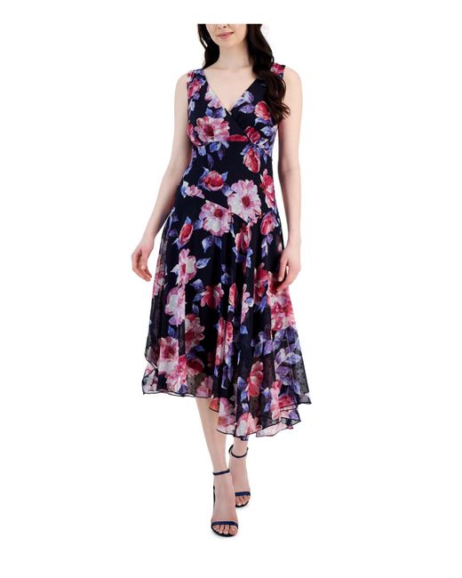 Connected Apparel Multicolor Semi-formal Floral Shift Dress