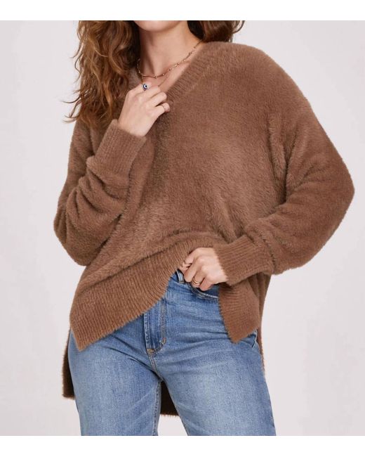 Another Love Brown Margarita Walnut V-neck Sweater By