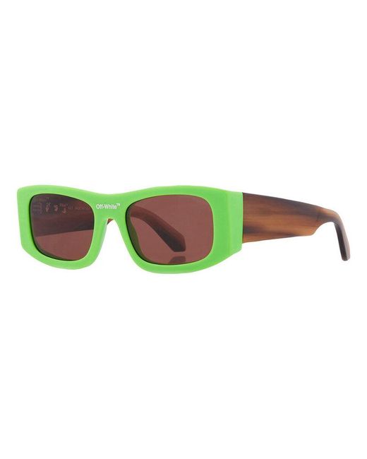 Off-White c/o Virgil Abloh Green Sunglasses Square Full Rim, /Striped Havana Frame And Lens Oeri039Lucio5964 for men