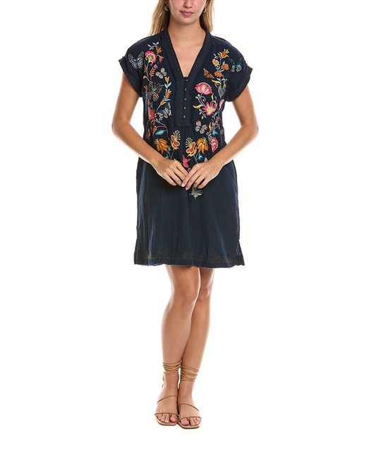Johnny Was Blue Zippy Tunic Dress
