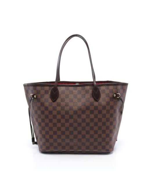 Louis Vuitton Brown Neverfull Mm Damier Ebene Shoulder Bag Tote Bag Pvc Leather