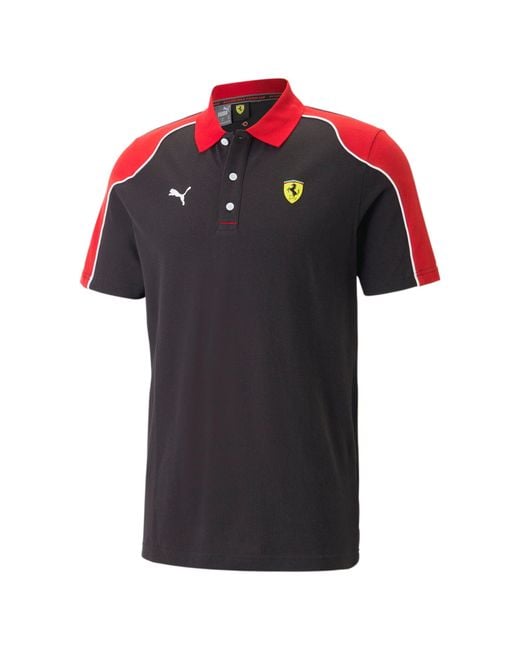 PUMA Black Scuderia Ferrari Polo Shirt for men