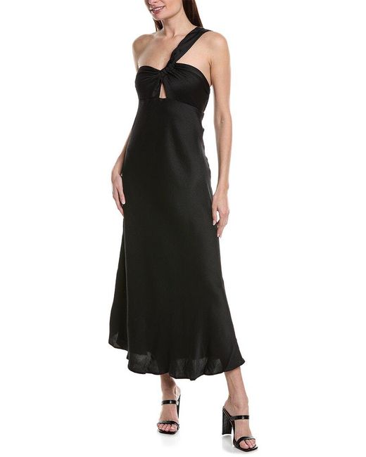 Moonsea Black One-shoulder Maxi Dress